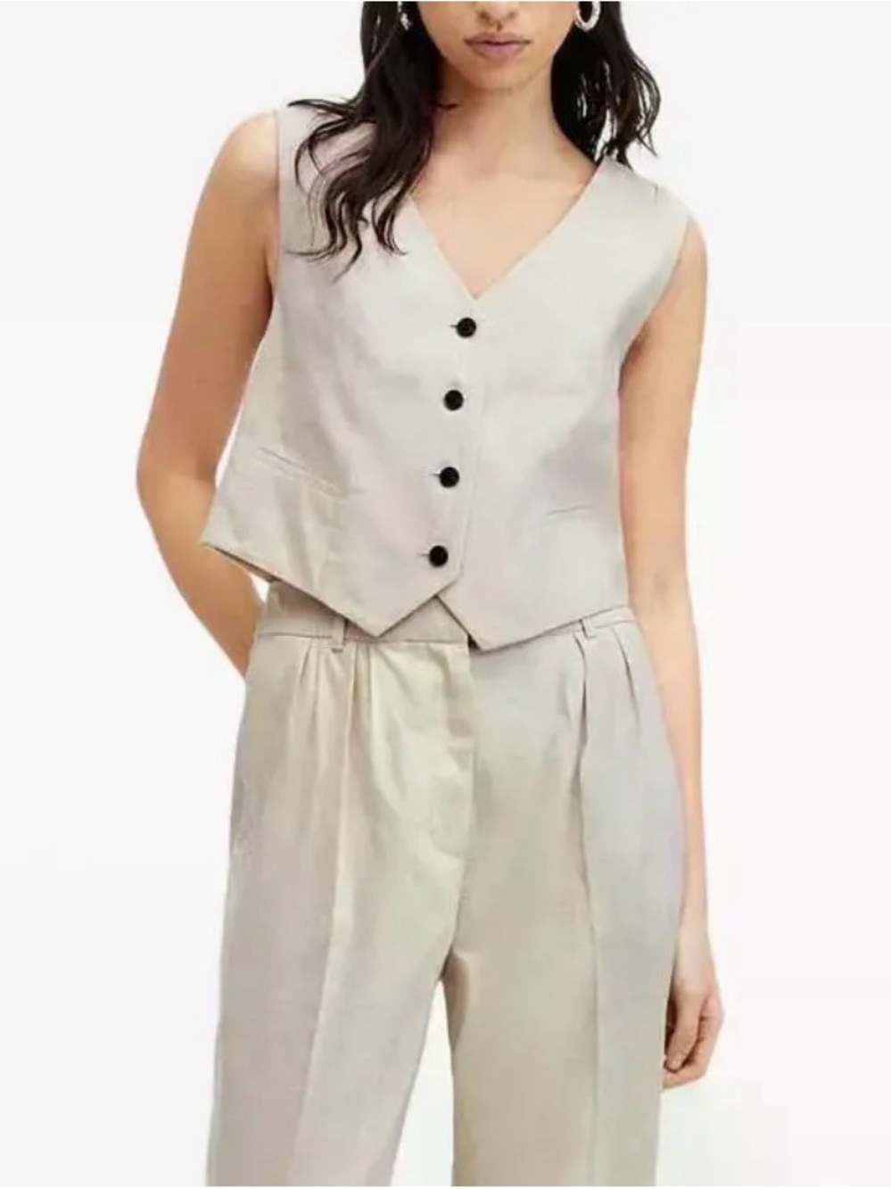 AllSaints Button-Front Waistcoat